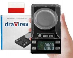 Miligraminės svarstyklės juvelyrikai draVires iki 100 g 0001 g tikslumas apšviečiamas LCD ekranas ir taros funkcija
