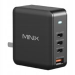 Minix NEO P165 įkroviklis GaN 165 W 3x USB C USB A PD 31 140 W EU UK US Pps