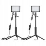 NEEWER studijinio apšvietimo rinkinys 2 LED lempos stovai ir filtrai 15 W