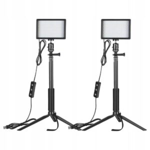 NEEWER studijinio apšvietimo rinkinys 2 LED lempos stovai ir filtrai 15 W