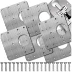 Nerūdijančio plieno vyrių remonto plokštelės 6 vnt 90 × 90 mm