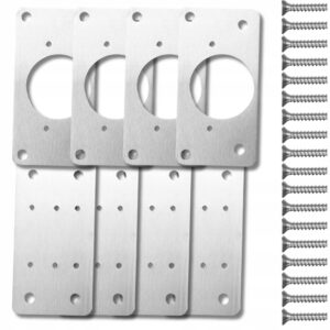 Nerūdijančio plieno vyrių remonto plokštelės 8 vnt 45 × 90 mm