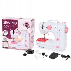Nešiojama mini siuvimo mašina Love2Craft, 12 dygsnių ir pedalas