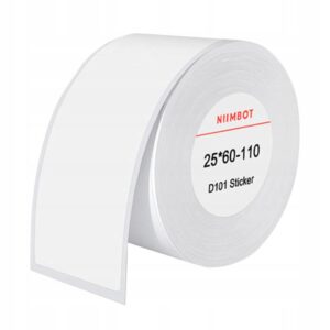 NIIMBOT 110 vnt Daugiafunkcis Etiketės lipdukai Terminės balti 25X60 MM