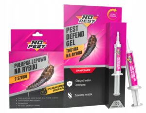 No Pest rinkinys nuo sidabrinių žuvelių – 10 g gelis ir 2 gaudyklės