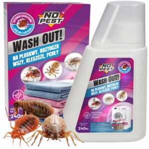 NO PEST Wash Out skalbimo priedas nuo blusų ir kitų parazitų 240 ml