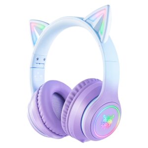 ONIKUMA ausinės Žaidimų su Auselėmis mikrofonas 71 LED Mėlynai violetiniai