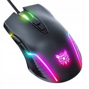 ONIKUMA CW905 Pelė Pelė Žaidimų laidinė 7 RGB juoda  USB kabelis