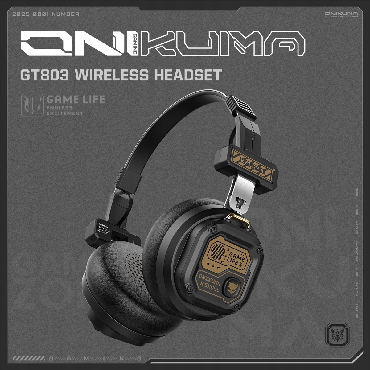 ONIKUMA GT803 belaidis rinkinys skirta Žaidimų Bluetooth – juodas