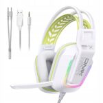 ONIKUMA X13 laidinės ausinės Žaidimų RGB mikrofonas Jack 35 USB balti
