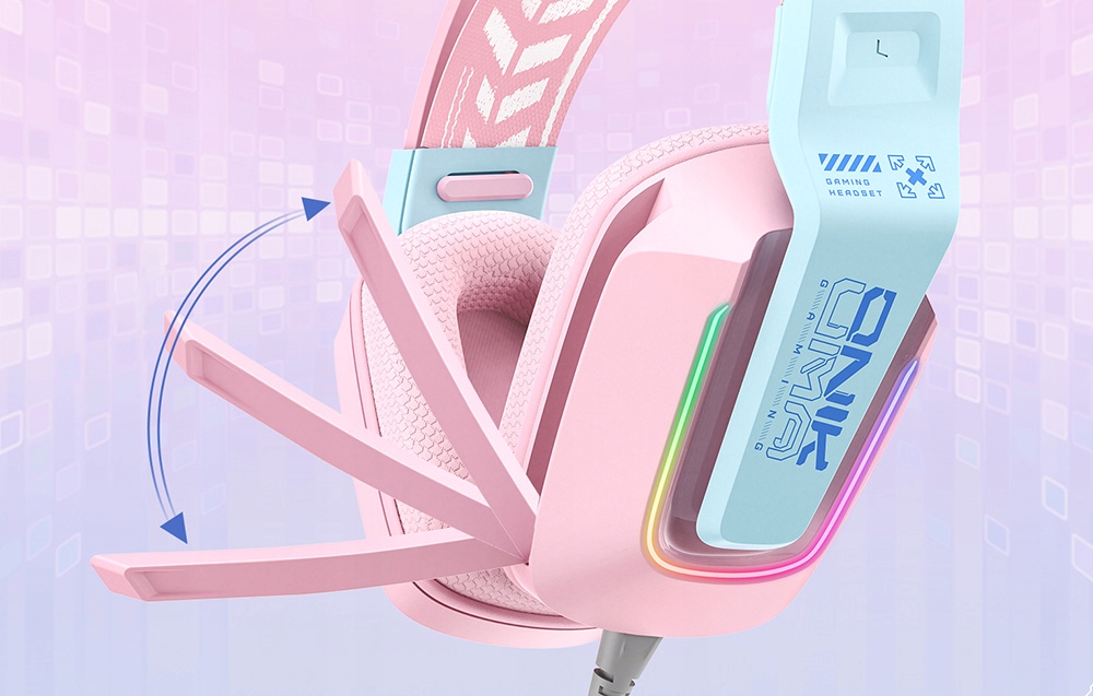 ONIKUMA X13 laidinės ausinės Žaidimų RGB mikrofonas Jack 35 USB rožiniai belsilt ONIKUMA X13 laidinės ausinės Žaidimų RGB mikrofonas Jack 35 USB rožiniai