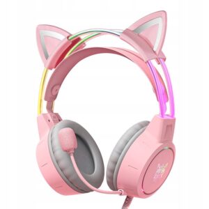 ONIKUMA X15 Pro ausinės Žaidimų Katės ausytės su mikrofonu RGB rožiniai USB kabelis belsilt ONIKUMA X15 Pro ausinės Žaidimų Katės ausytės su mikrofonu RGB rožiniai USB kabelis