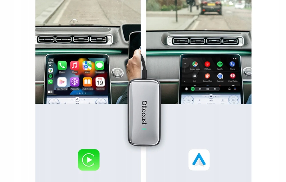 Ottocast Play2Video Plus belaidis adapteris CarPlay Android automobilis belsilt Ottocast Play2Video Plus belaidis adapteris CarPlay Android automobilis