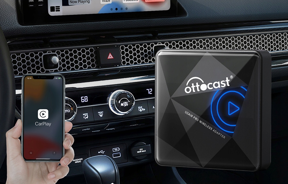 Ottocast U2AIR Pro belaidis adapteris CarPlay Wireless Bluetooth WiFi belsilt Ottocast U2 AIR Pro belaidis adapteris CarPlay Wireless Bluetooth Wi Fi