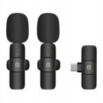 PULUZ 2x belaidis mikrofonas Atlapinis Daugiakryptis Lavalier USB 20m