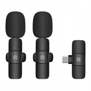 PULUZ 2x belaidis mikrofonas Atlapinis Daugiakryptis Lavalier USB 20m