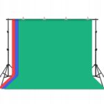 PULUZ 3 fotografinių fonų rinkinys su 2 × 3 m stovu  žalias raudonas ir mėlynas