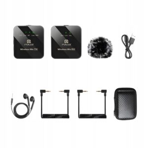 PULUZ belaidis nešiojamas mikrofonas Atlapinis 1 Tx+ 1 Rx 24Ghz 300Mah belsilt PULUZ belaidis nešiojamas mikrofonas Atlapinis 1 Tx+ 1 Rx 24Ghz 300Mah
