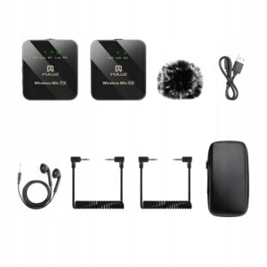 PULUZ belaidis nešiojamas mikrofonas Atlapinis 12Tx+ 1 Rx 24Ghz 300Mah