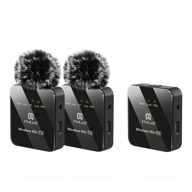 PULUZ belaidis nešiojamas mikrofonas Atlapinis 12Tx+ 1 Rx 24Ghz 300Mah belsilt PULUZ belaidis nešiojamas mikrofonas Atlapinis 12Tx+ 1 Rx 24Ghz 300Mah