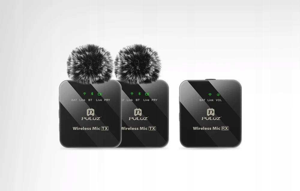 PULUZ belaidis nešiojamas mikrofonas Atlapinis 12Tx+ 1 Rx 24Ghz 300Mah belsilt PULUZ belaidis nešiojamas mikrofonas Atlapinis 12Tx+ 1 Rx 24Ghz 300Mah