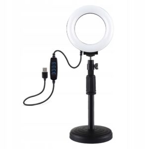 PULUZ PU391 reguliuojama žiedinė LED lempa su stovu