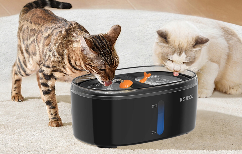 Rojeco RYSJ-09 išmanioji 2,5 l gertuvė-fontanas katėms ir šunims su filtru, iki 30 dB