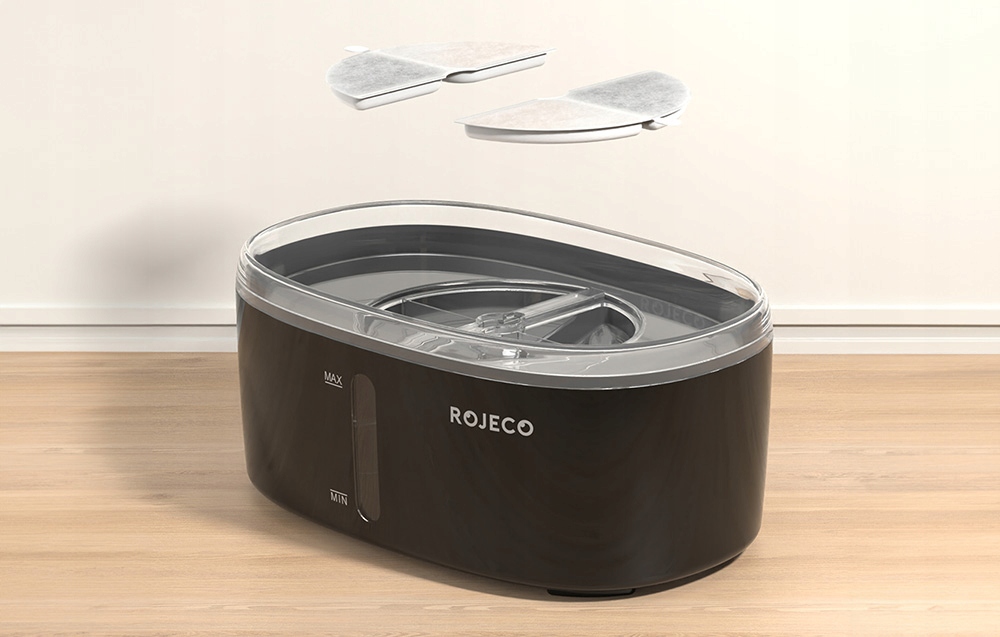 Rojeco RYSJ-09 išmanioji 2,5 l gertuvė-fontanas katėms ir šunims su filtru, iki 30 dB