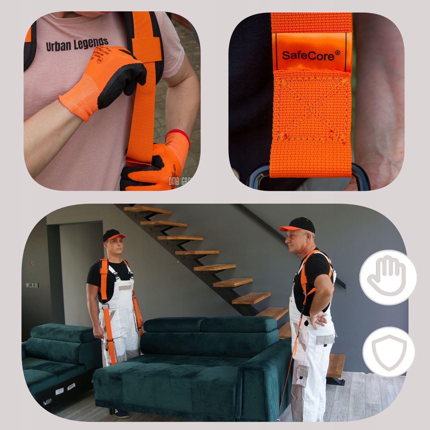 SafeCore ilgi baldų nešimo diržai su apraišomis 450 cm 5 cm belsilt SafeCore ilgi baldų nešimo diržai su apraišomis 450 cm 5 cm