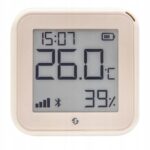Shelly HT Gen3 temperatūros ir drėgmės jutiklis su ekranu Wi Fi dramblio kaulo spalvos