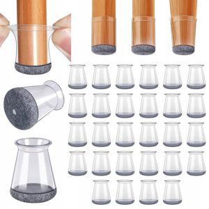 Silikoniniai kėdžių kojų antgaliai su veltiniu 13229 mm skaidrūs 32 vnt