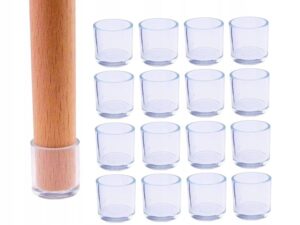 Silikoniniai kėdžių kojų antgaliai su veltiniu 16 mm skaidrūs 16 vnt  RAFAGO