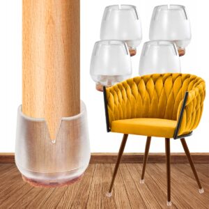 Silikoniniai kėdžių kojų antgaliai su veltiniu 2529 mm skaidrūs 4 vnt