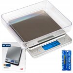 Skaitmeninės svarstyklės juvelyrikai iki 3 kg 01 g tikslumas apšviečiamas LCD ekranas ir taros funkcija