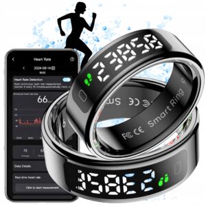 Smartring COLMI R12 juodas 21.6 mm dydis 12 LED HR SpO sen 1ATM