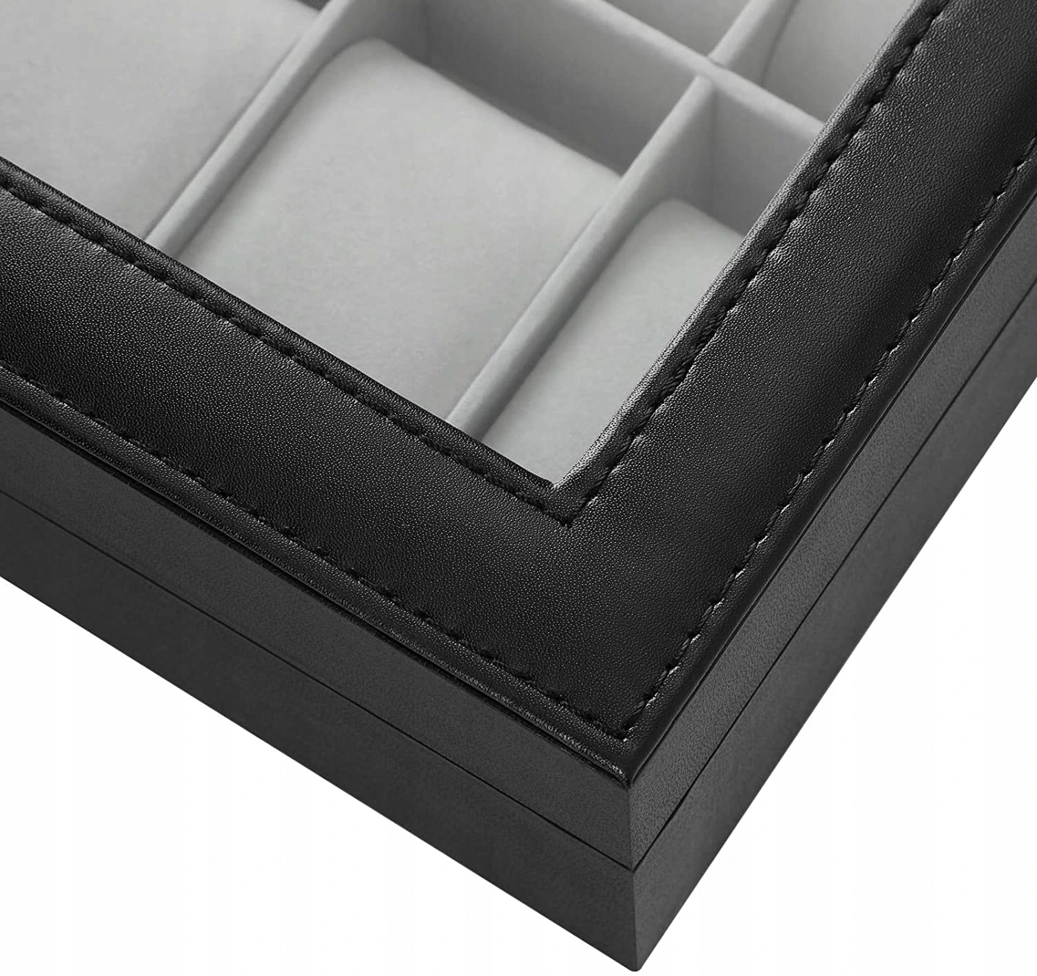 Songmics aksominis kelioninis laikrodžių dėklas 10 laikrodžiams su stikliniu dangteliu juodas 25 x 7 x 20 cm belsilt Songmics aksominis kelioninis laikrodžių dėklas 10 laikrodžiams su stikliniu dangteliu juodas 25 x 7 x 20 cm