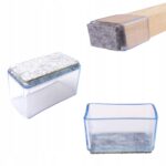 Stačiakampiai silikoniniai kėdžių kojų antgaliai su veltiniu 20 × 40 mm 4 vnt  SESIMO