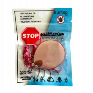 Stop Kleszczom pinta apyrankė nuo erkių 1 vnt balta ir pilka
