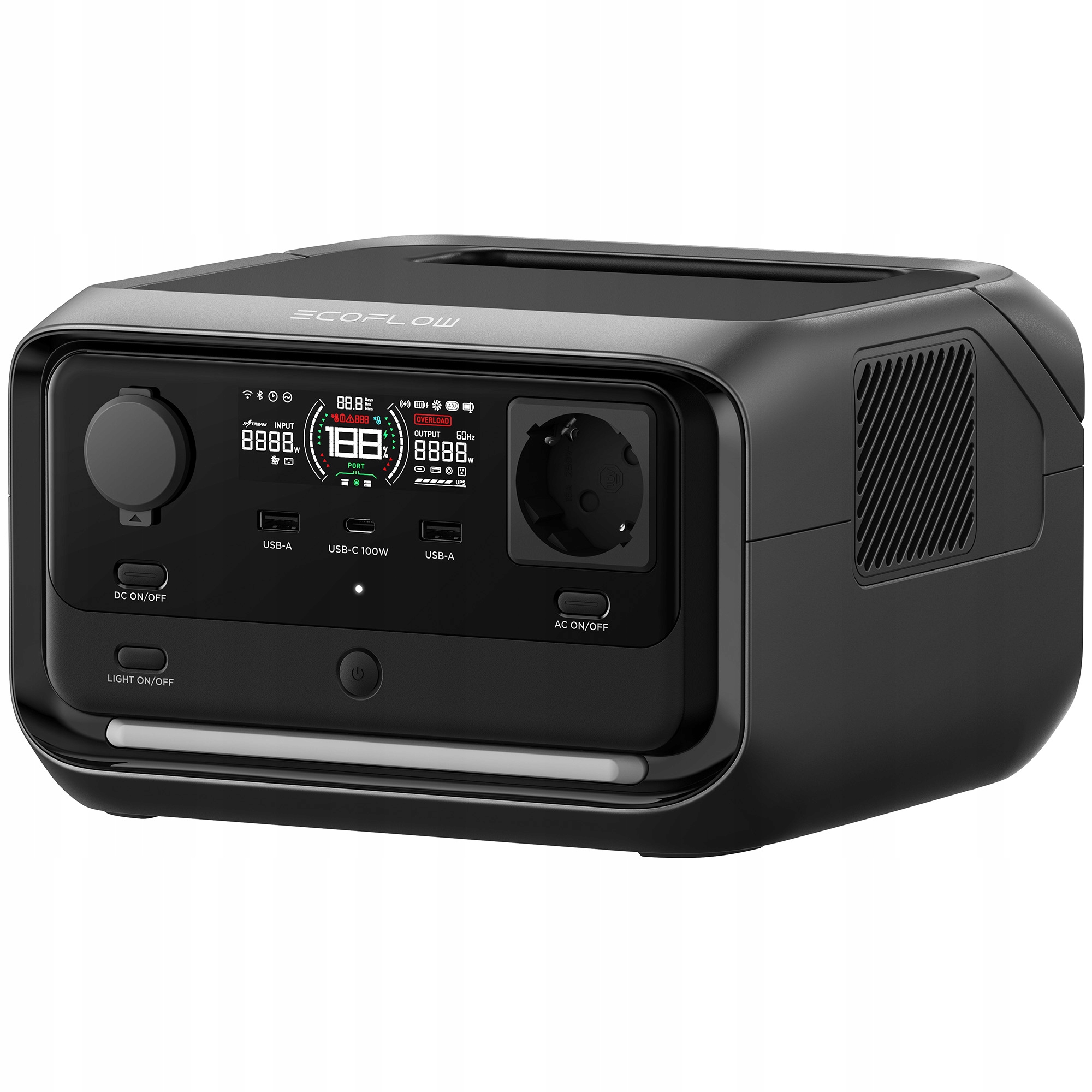 Stotelė maitinimo EcoFlow River 3 Plus 286 Wh 600 su XBoost 1200 su GaN Lfp belsilt Stotelė maitinimo EcoFlow River 3 Plus 286 Wh 600 su X Boost 1200 su GaN Lfp