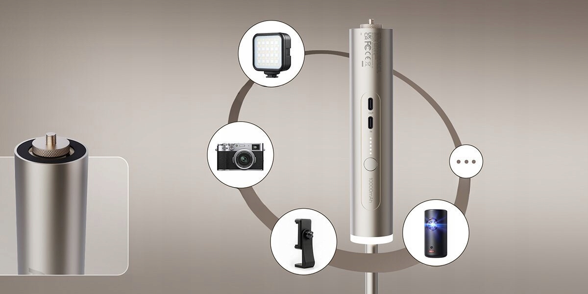 Stovas Aurzen Powerplay su išorine baterija 10000 mAh belsilt Stovas Aurzen Powerplay su išorine baterija 10000 mAh