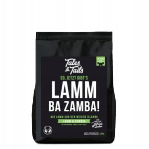 Tales & Tails Lamb pusiau drėgnas begrūdis maistas šunims su ėriena, 1,5 kg