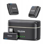 TELESIN mikrofonas belaidis Atlapinis + išorinė baterija skirta telefonų USB C