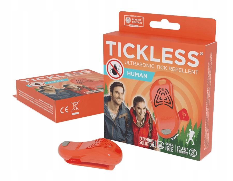 Tickless Human Orange bekvapis ultragarsinis atbaidiklis nuo erkių žmonėms belsilt Tickless Human Orange bekvapis ultragarsinis atbaidiklis nuo erkių žmonėms
