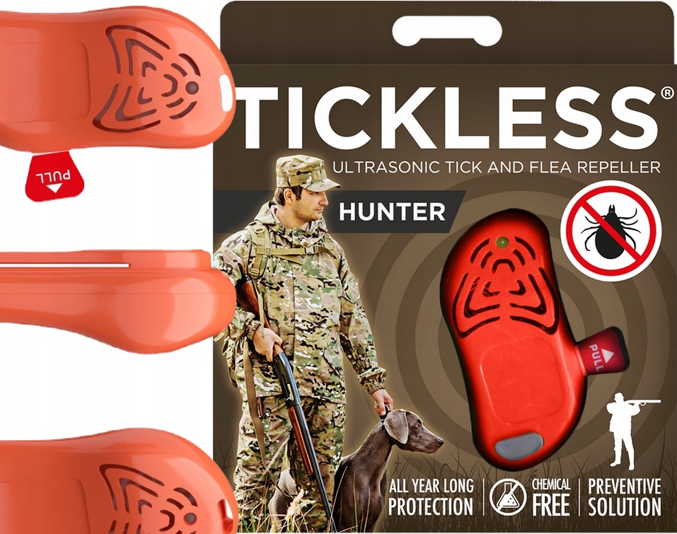 Tickless Hunter Orange ultragarsinė apsauga nuo erkių medžiotojams belsilt Tickless Hunter Orange ultragarsinė apsauga nuo erkių medžiotojams