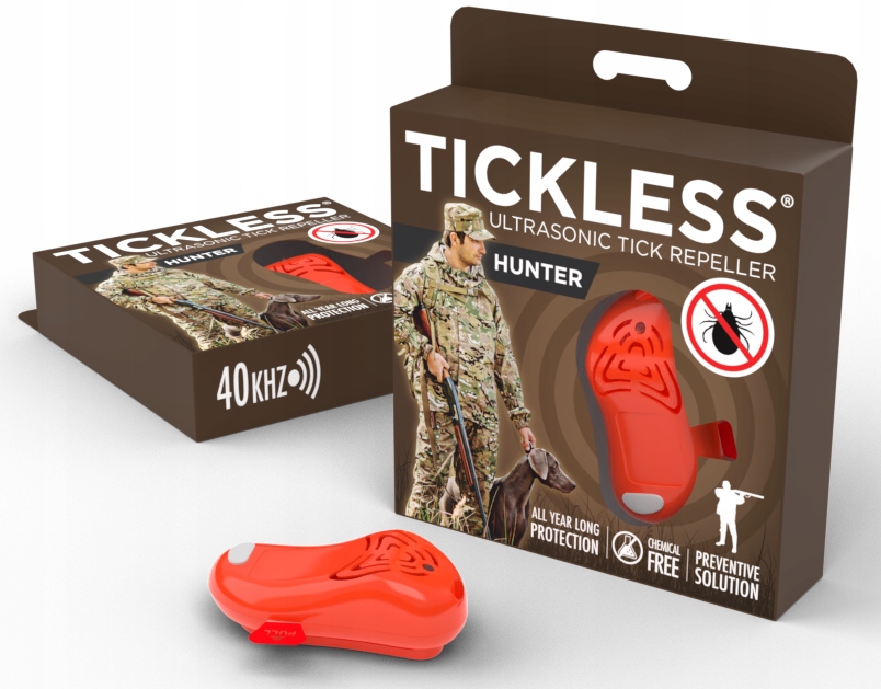 Tickless Hunter Orange ultragarsinė apsauga nuo erkių medžiotojams belsilt Tickless Hunter Orange ultragarsinė apsauga nuo erkių medžiotojams