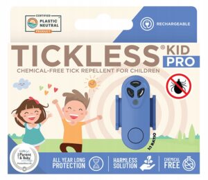 Tickless Kid Pro Blue įkraunamas prietaisas nuo erkių vaikams belsilt Tickless Kid Pro Blue įkraunamas prietaisas nuo erkių vaikams