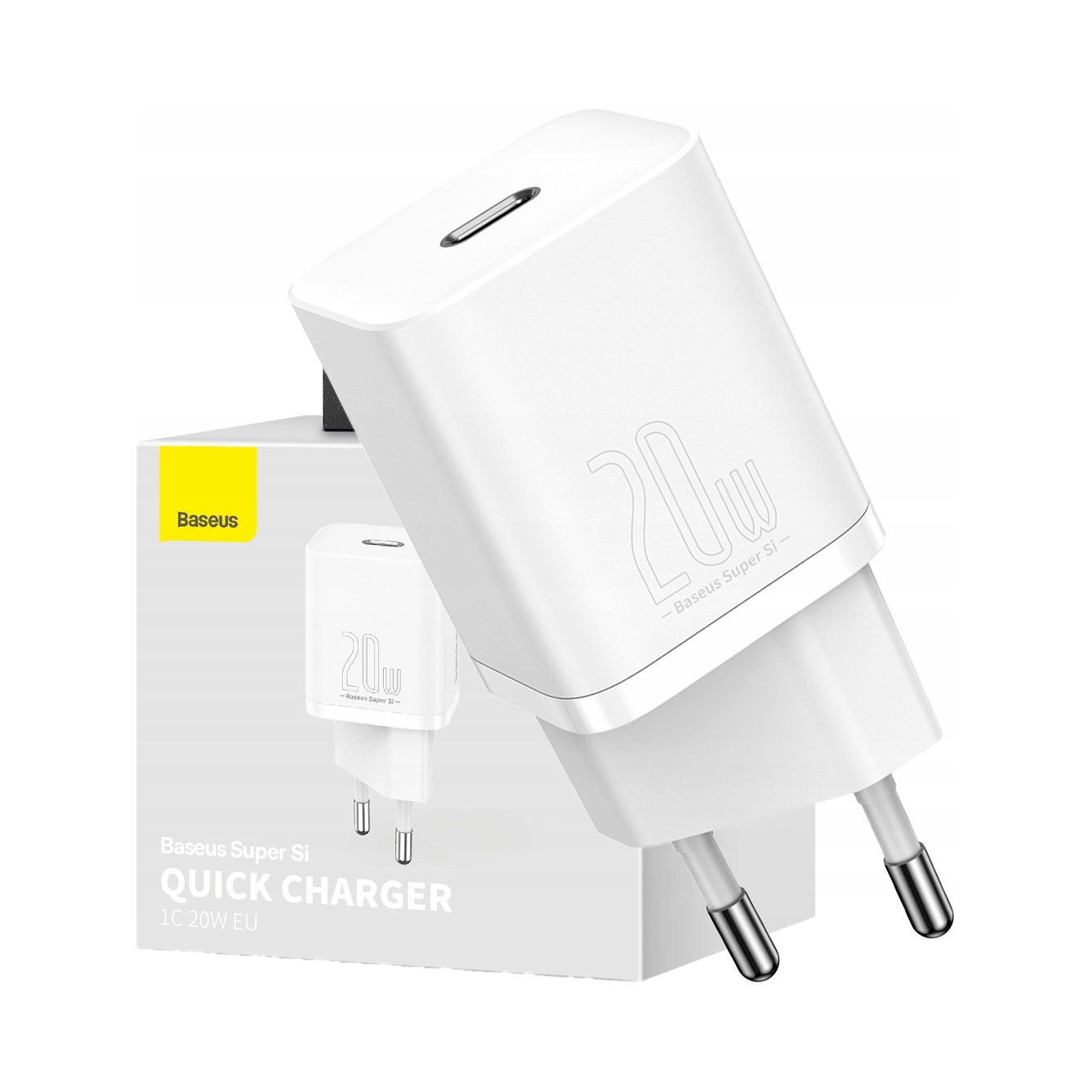 Tinklo įkroviklis Baseus USBC 20 W PD QC Quick Charge belsilt Tinklo įkroviklis Baseus USB C 20 W PD QC Quick Charge