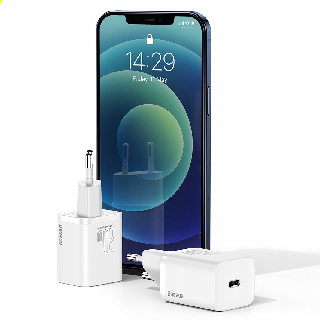 Tinklo įkroviklis Baseus USBC 20 W PD QC Quick Charge belsilt Tinklo įkroviklis Baseus USB C 20 W PD QC Quick Charge