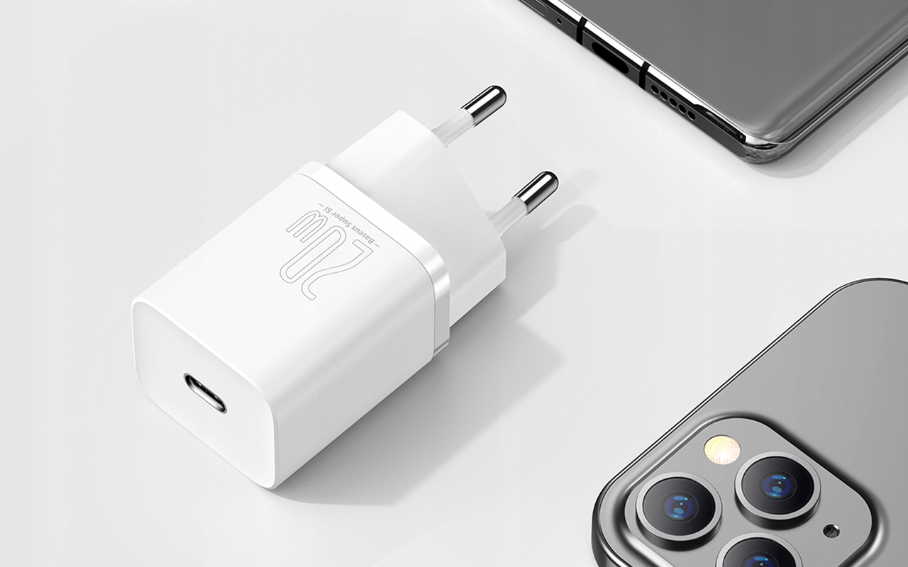 Tinklo įkroviklis Baseus USBC 20 W PD QC Quick Charge belsilt Tinklo įkroviklis Baseus USB C 20 W PD QC Quick Charge