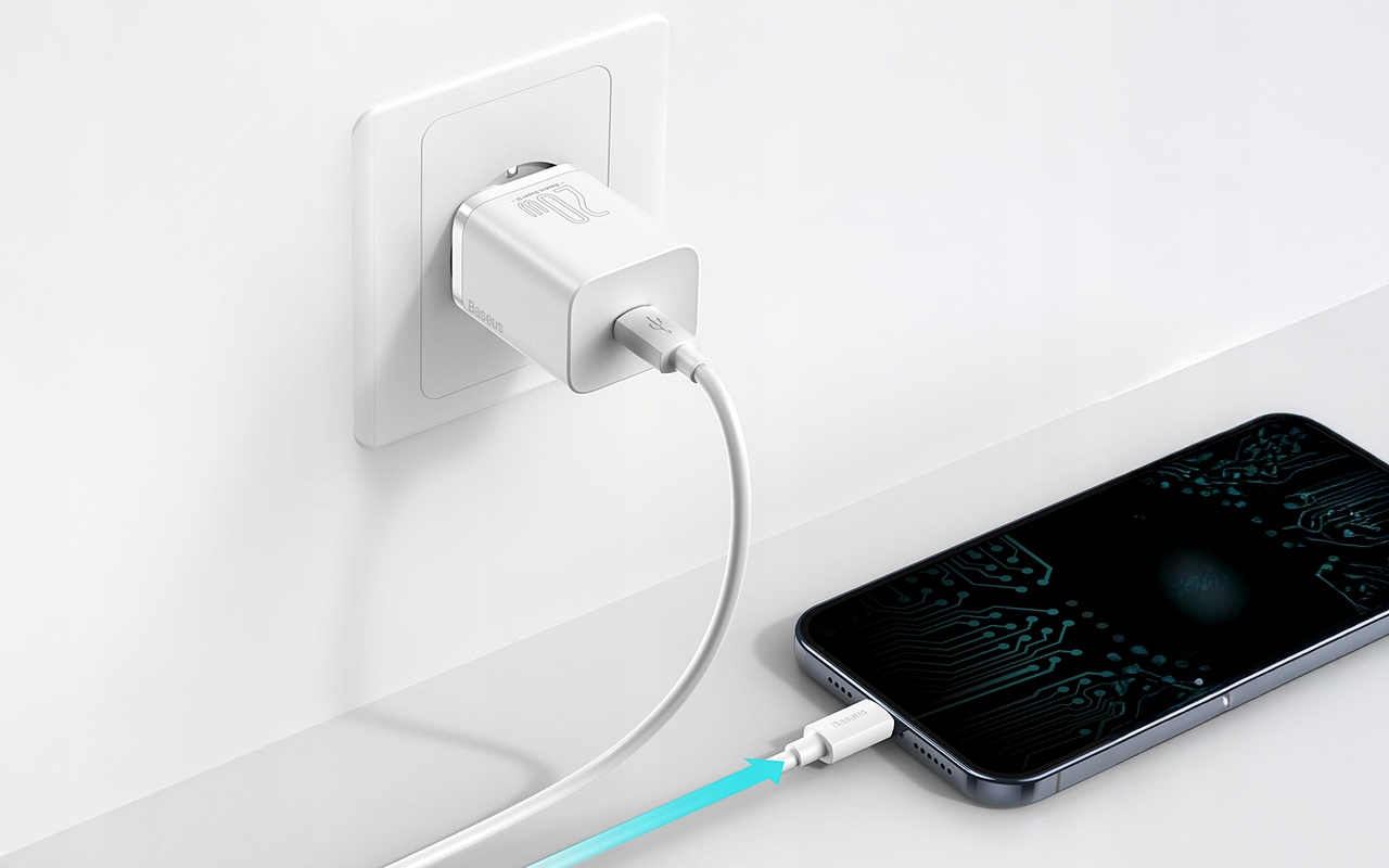 Tinklo įkroviklis Baseus USBC 20 W PD QC Quick Charge belsilt Tinklo įkroviklis Baseus USB C 20 W PD QC Quick Charge